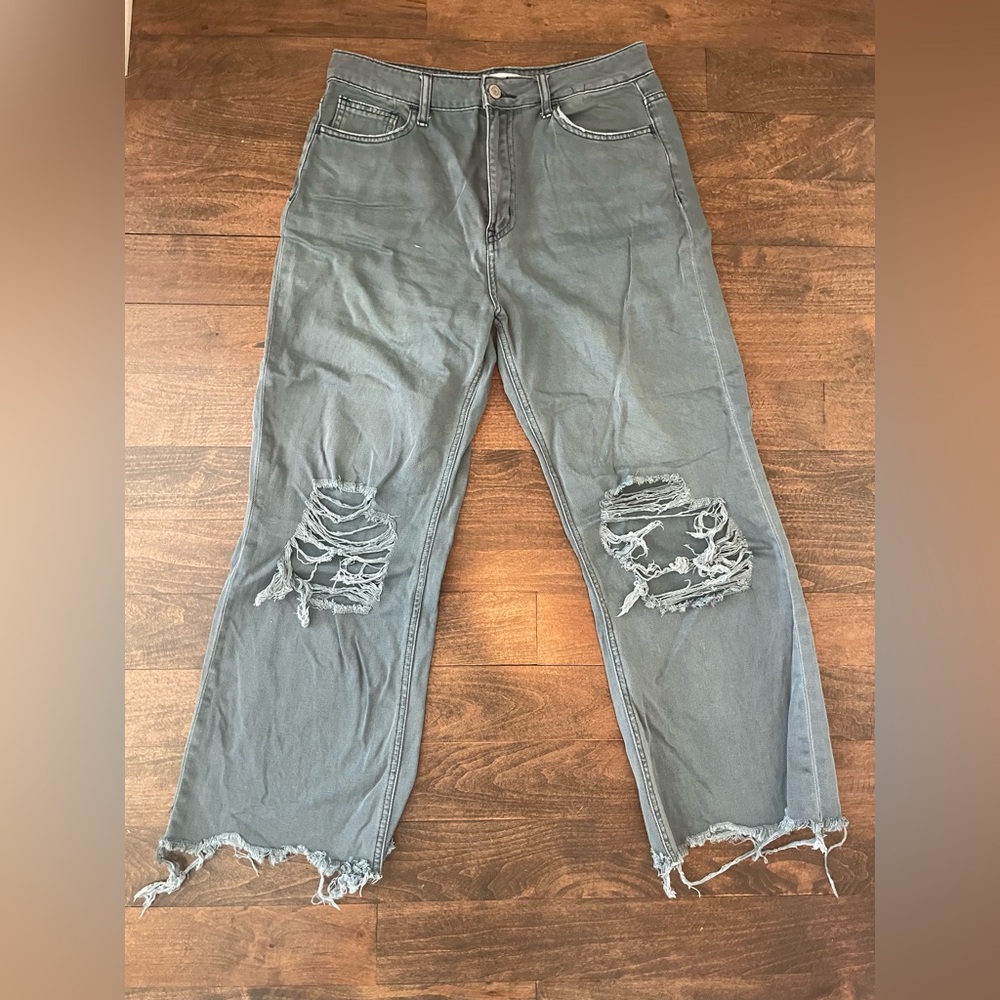 Vervet Vintage Crop Flare Balsam Green in size 29